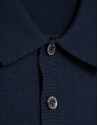 High twist navy/white striped knit polo shirt | Roberto Verino
