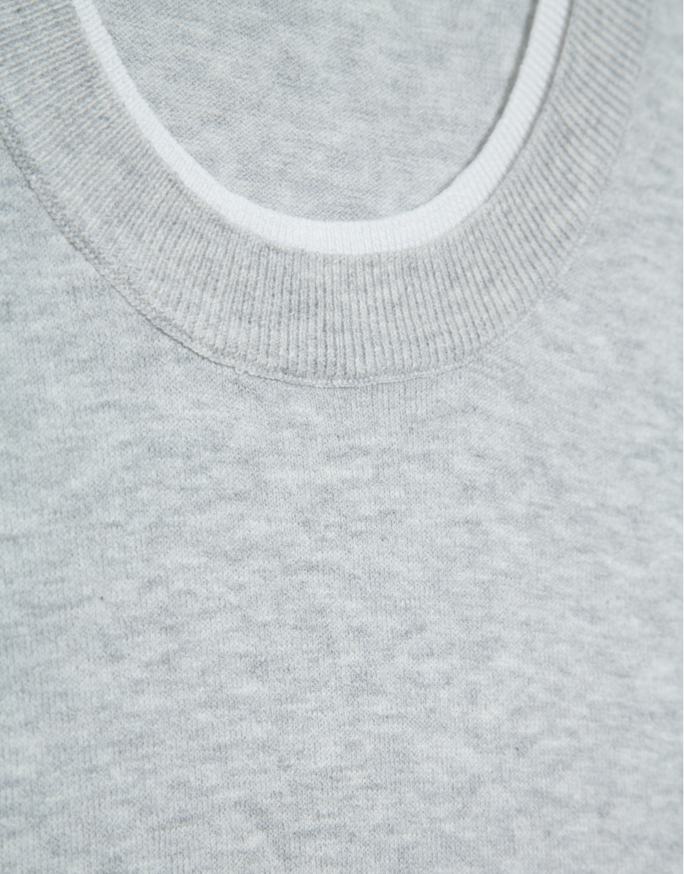 Camiseta manga corta tricotada gris melange | Roberto Verino