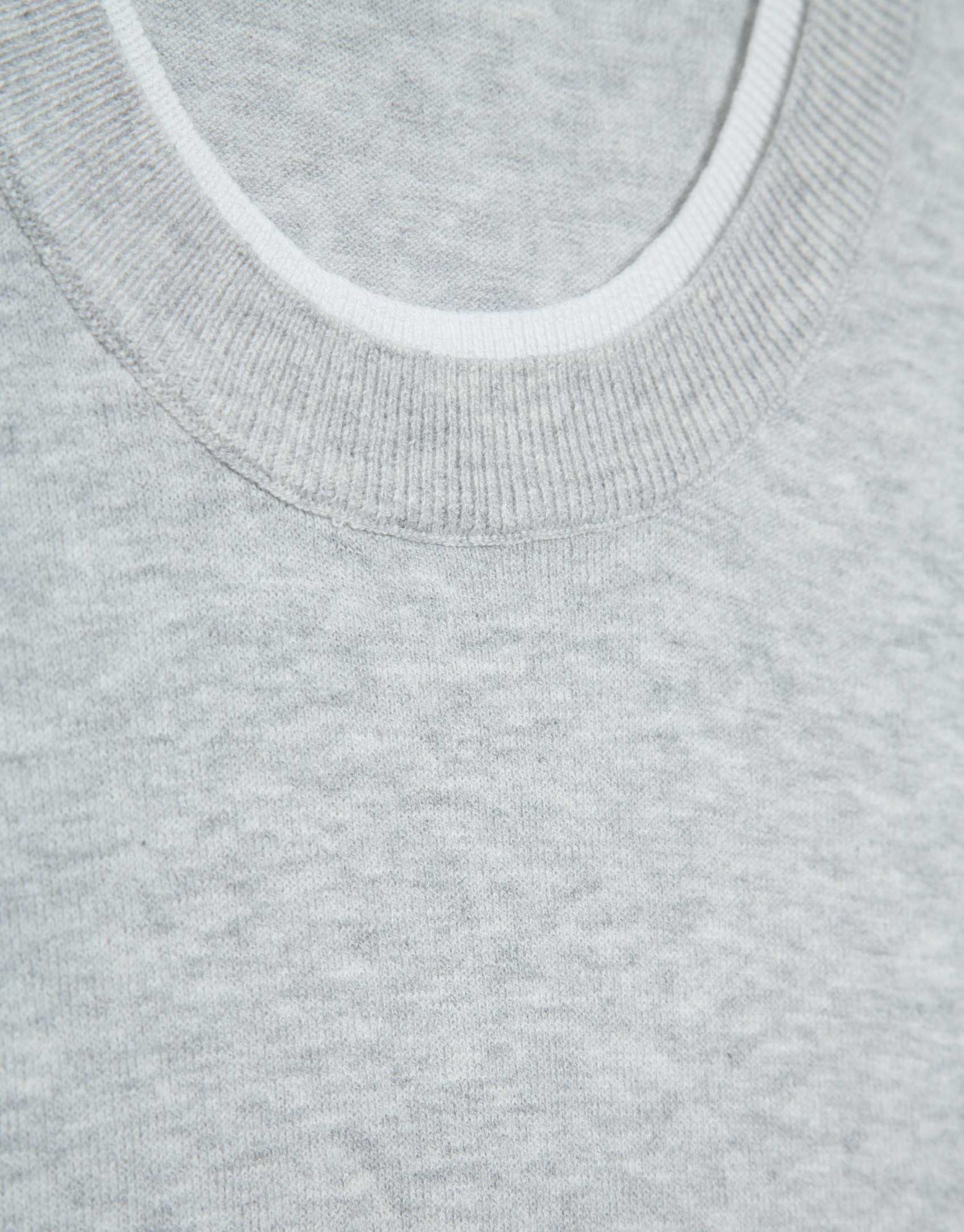 Grey melange knitted short-sleeved T-shirt | Roberto Verino