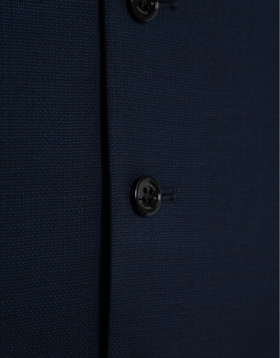 Navy blue wool faux plain dress waistcoat - Man | Roberto Verino