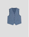 Blue-grey bird's eye waistcoat - Man - SS2026 | Roberto Verino