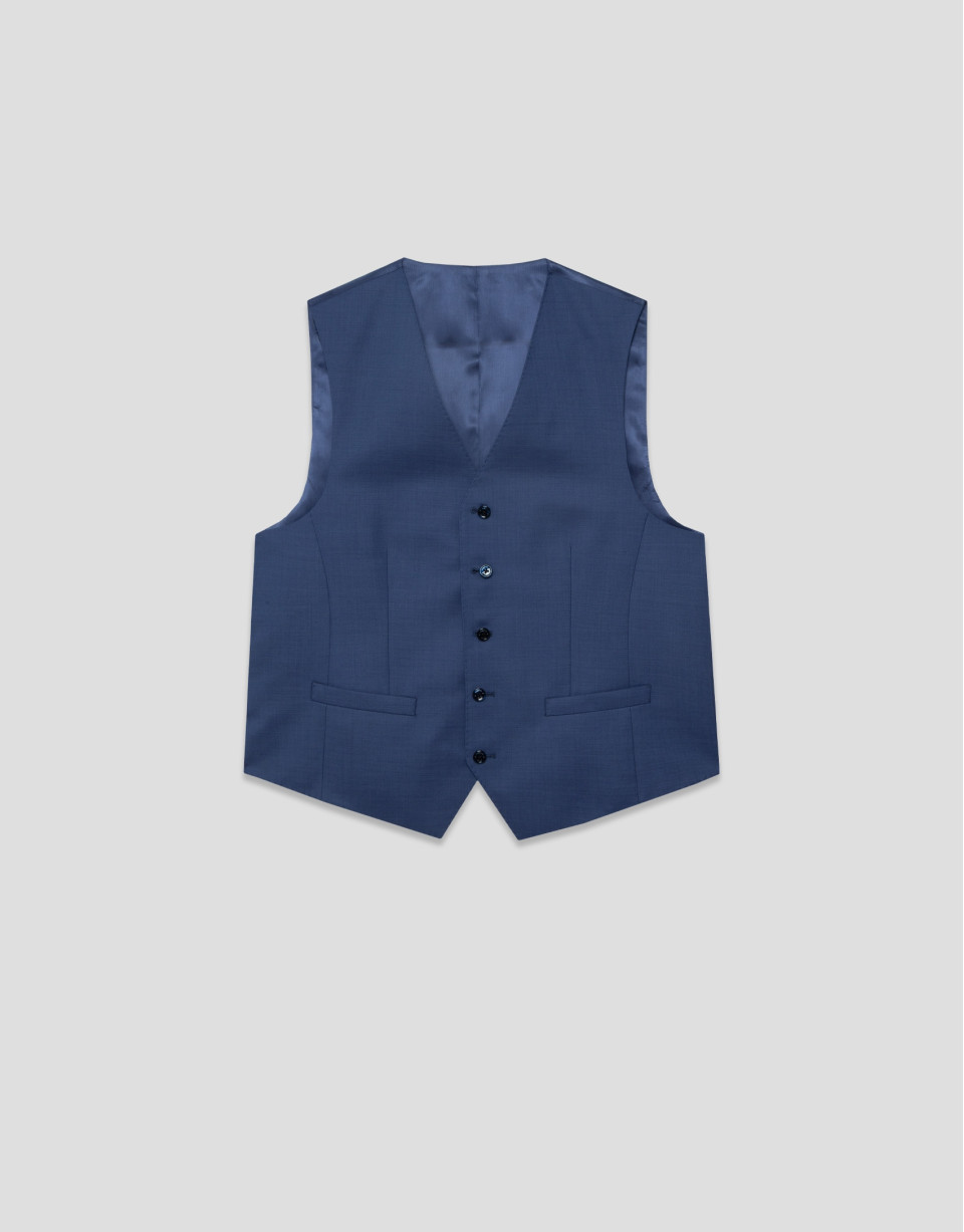Chaleco de traje lana azul grisáceo - Hombre | Roberto Verino