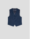 Ink blue checked waistcoat - Man - SS2026 | Roberto Verino