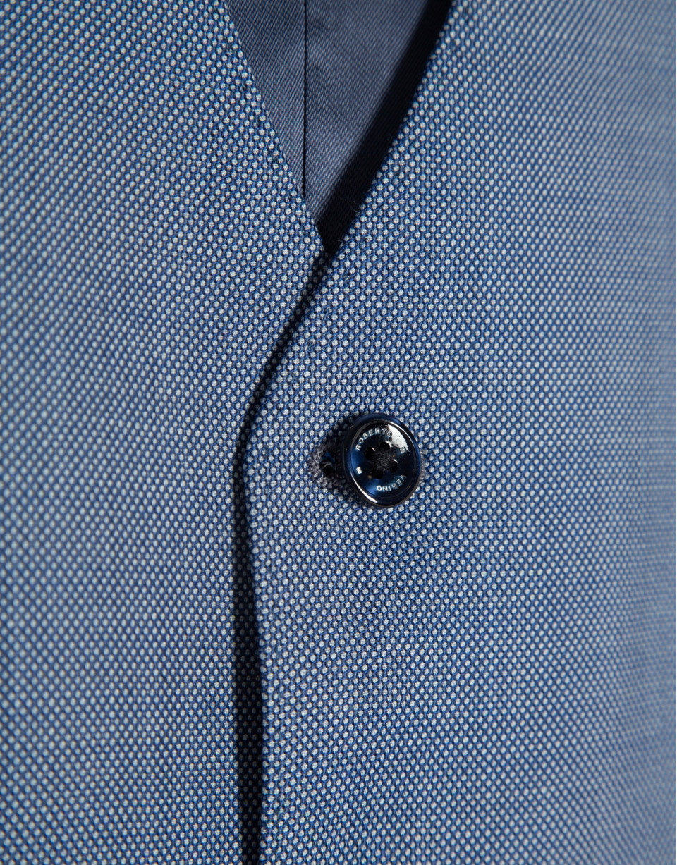 Blue-grey bird's eye waistcoat - Man - SS2026 | Roberto Verino