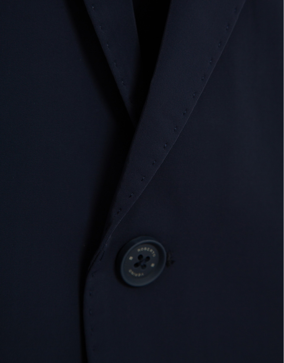Navy blue technical fabric blazer - Man | Roberto Verino