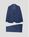 Half canvas slim fit suit in plain blue-grey | Roberto Verino