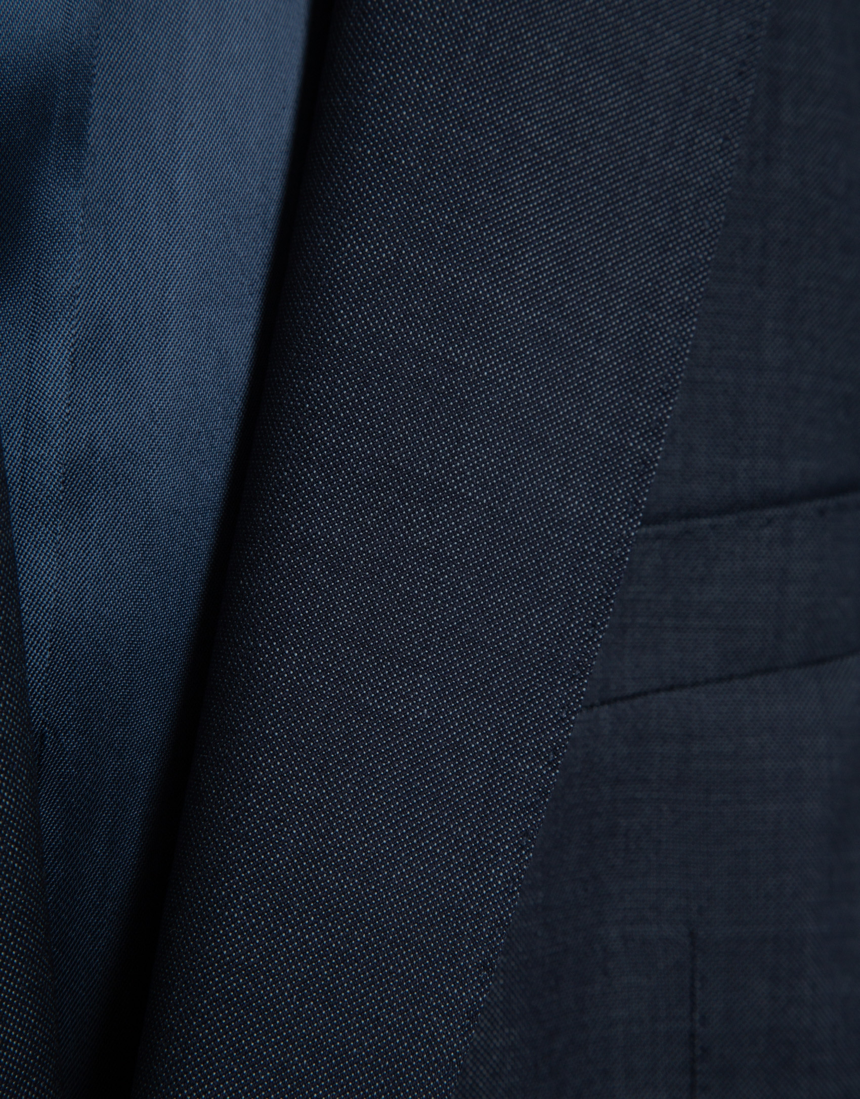 Slim fit half canvas suit in navy blue faux ... | Roberto Verino