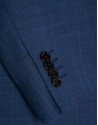 Half canvas slim fit suit in ink blue check | Roberto Verino