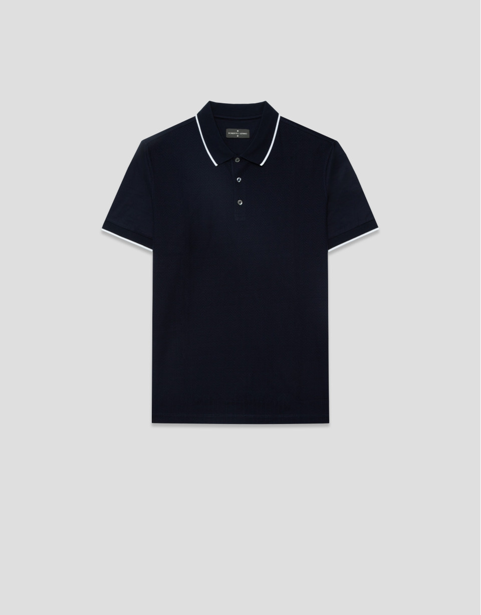Polo estructura mercerizado color marino | Roberto Verino