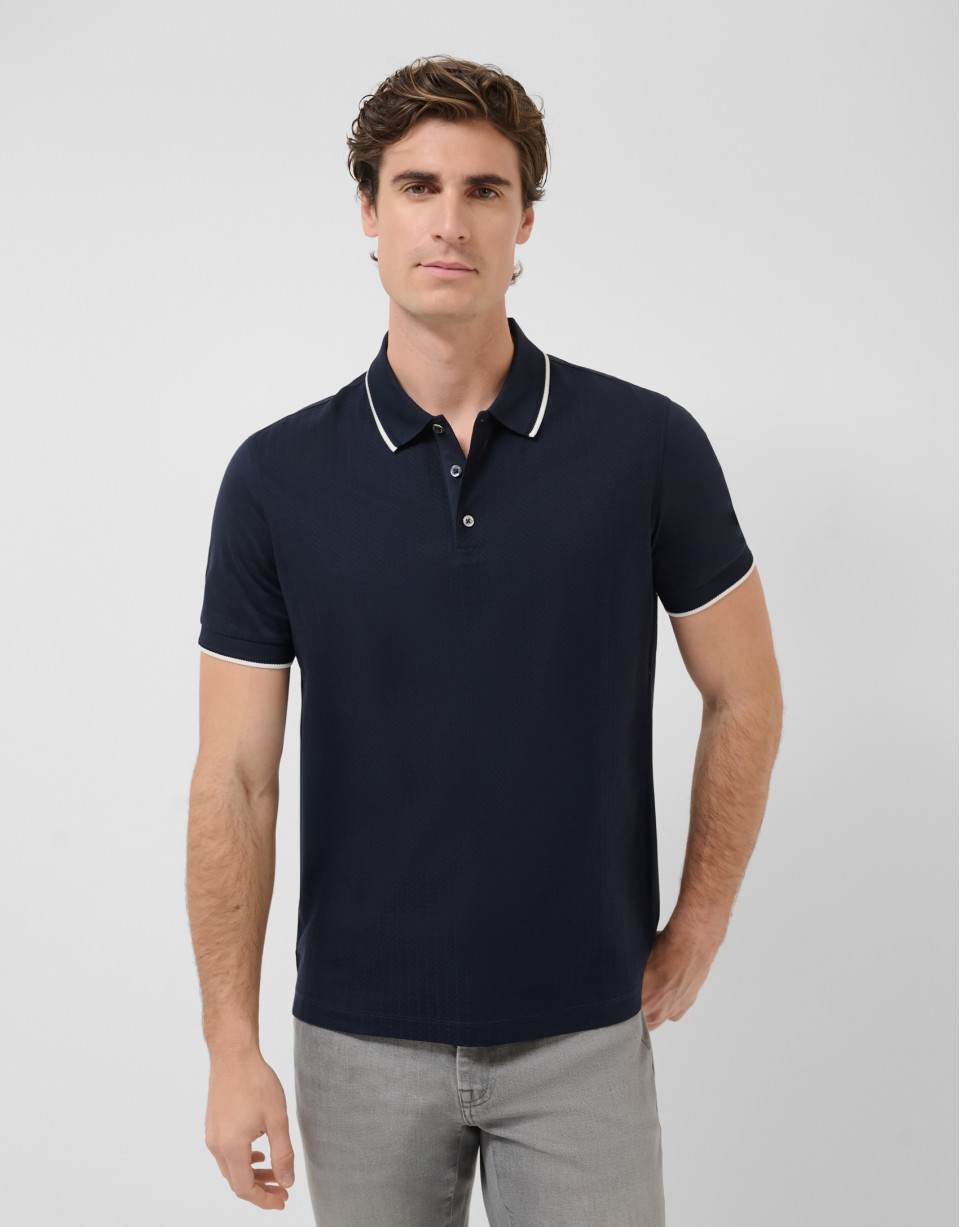 Polo estructura mercerizado color marino | Roberto Verino