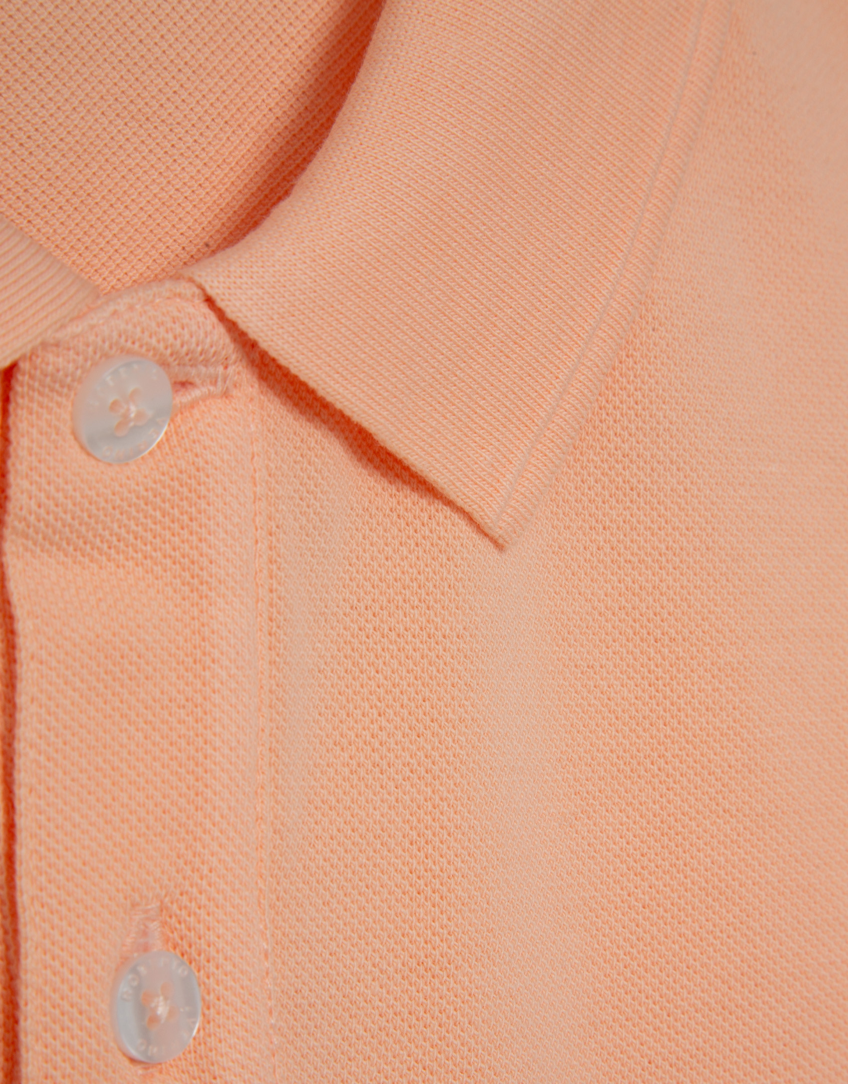Light orange short-sleeved piqué polo shirt | Roberto Verino