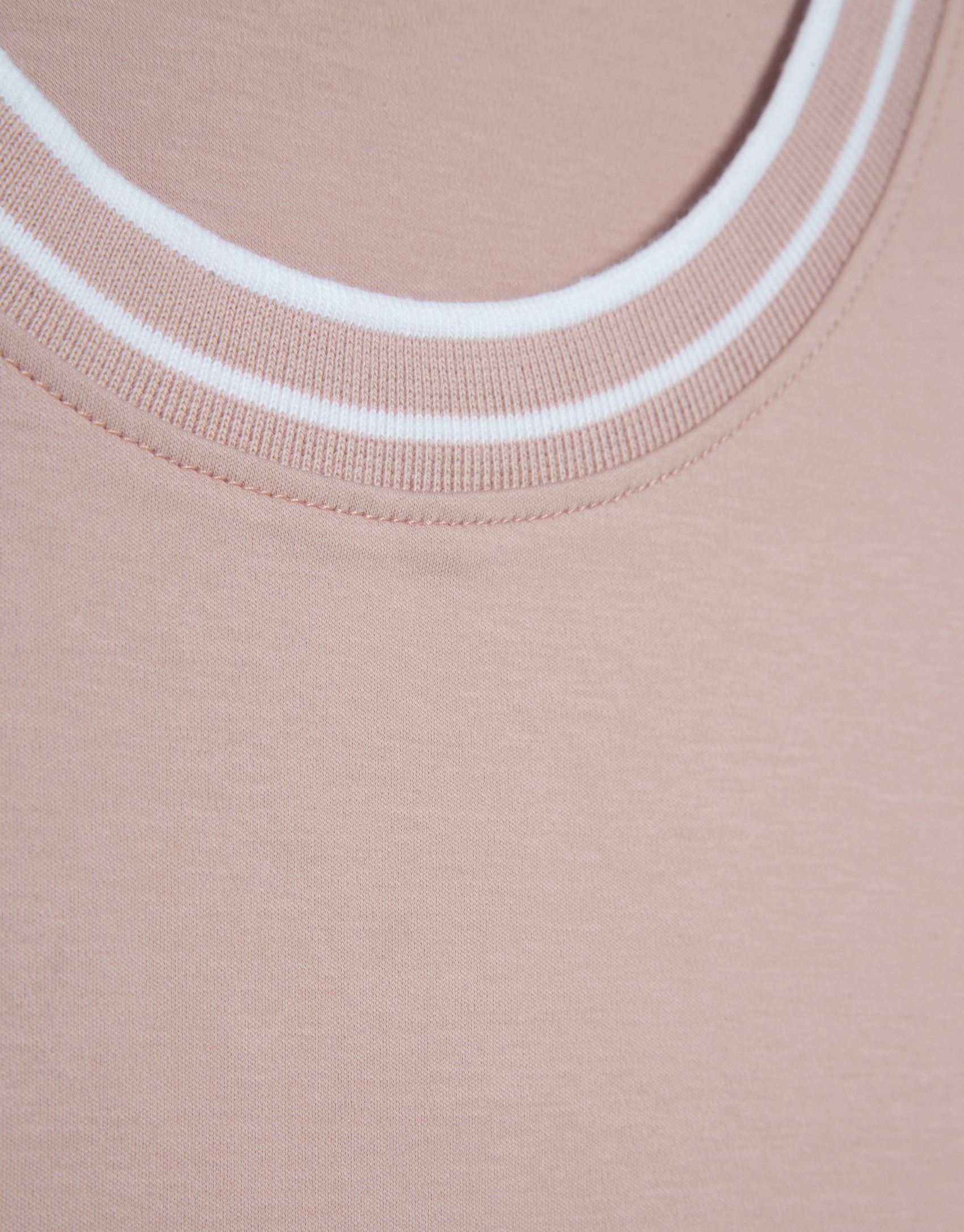 Camiseta manga corta mercerizado rosa rib blanco | Roberto Verino