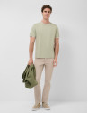 Light khaki mercerised short-sleeved T-shirt | Roberto Verino