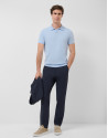 Polo tricotado high twist celeste - Hombre | Roberto Verino