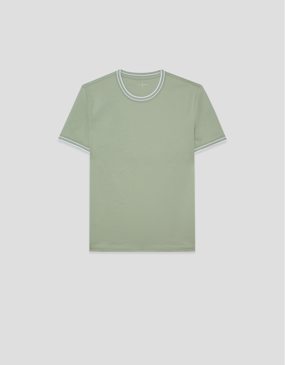 Camiseta manga corta mercerizado caqui claro ... | Roberto Verino