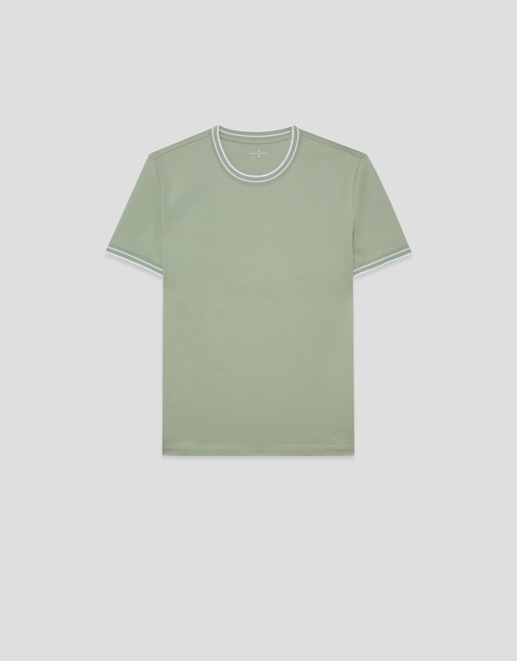 Camiseta manga corta mercerizado caqui claro ... | Roberto Verino