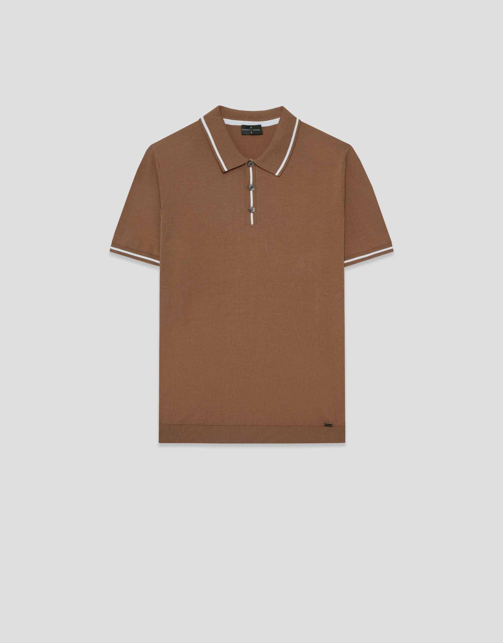 Polo tricotado camel - Hombre - PV2026 | Roberto Verino