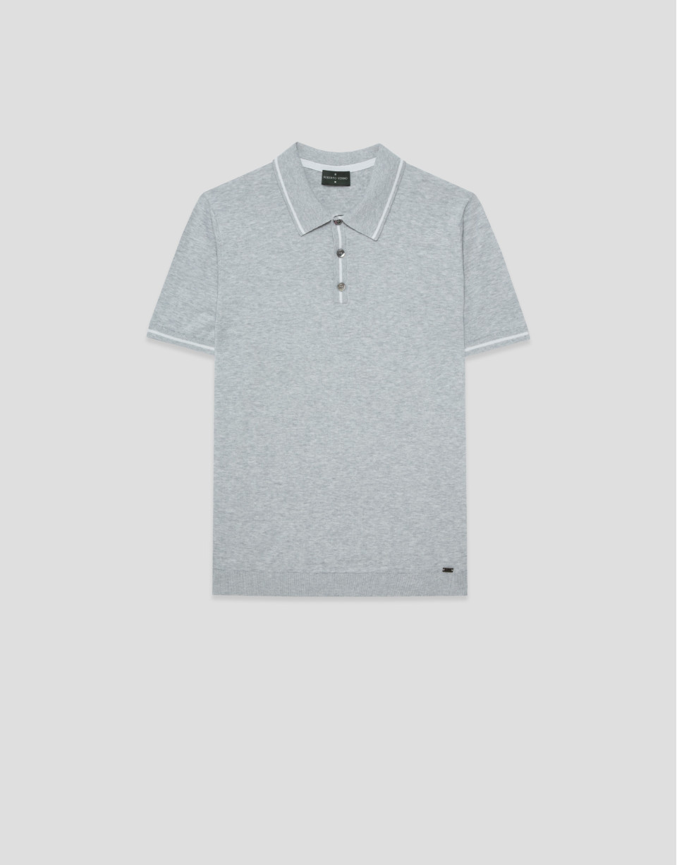Polo tricotado gris melange - Hombre - PV2026 | Roberto Verino