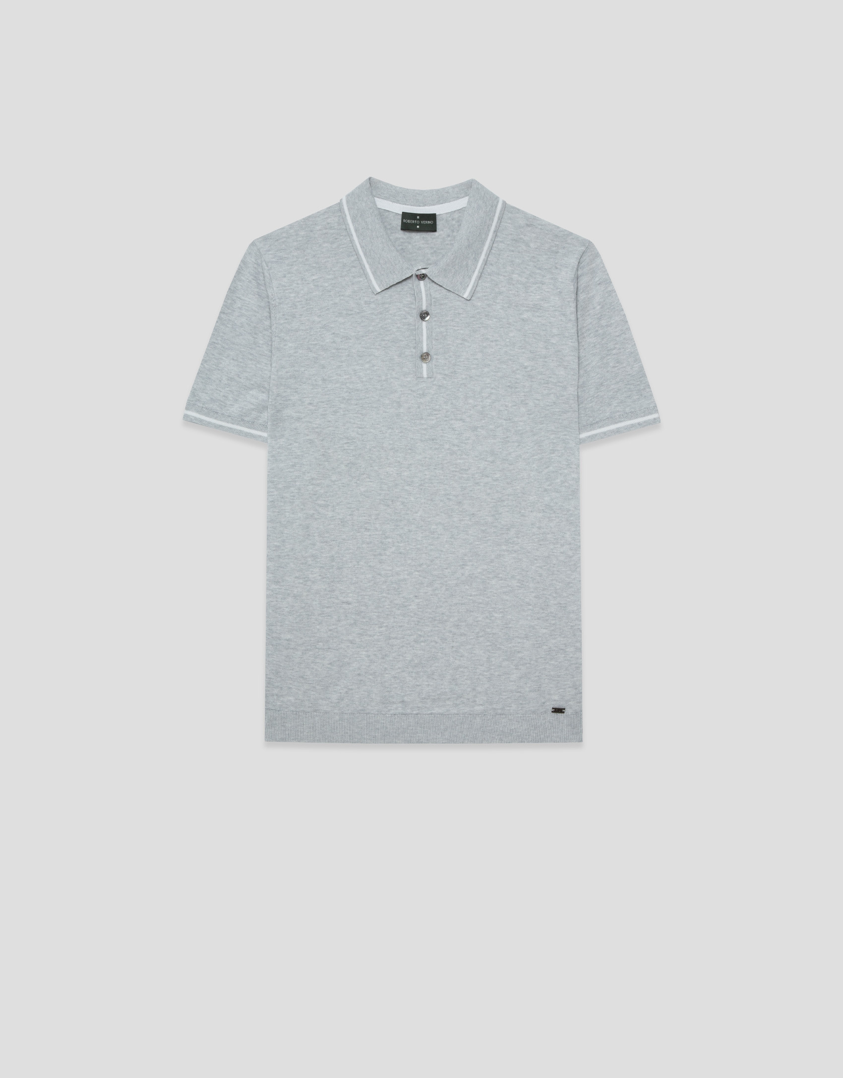 Polo tricotado gris melange - Hombre - PV2026 | Roberto Verino