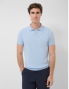 Polo tricotado high twist celeste - Hombre | Roberto Verino