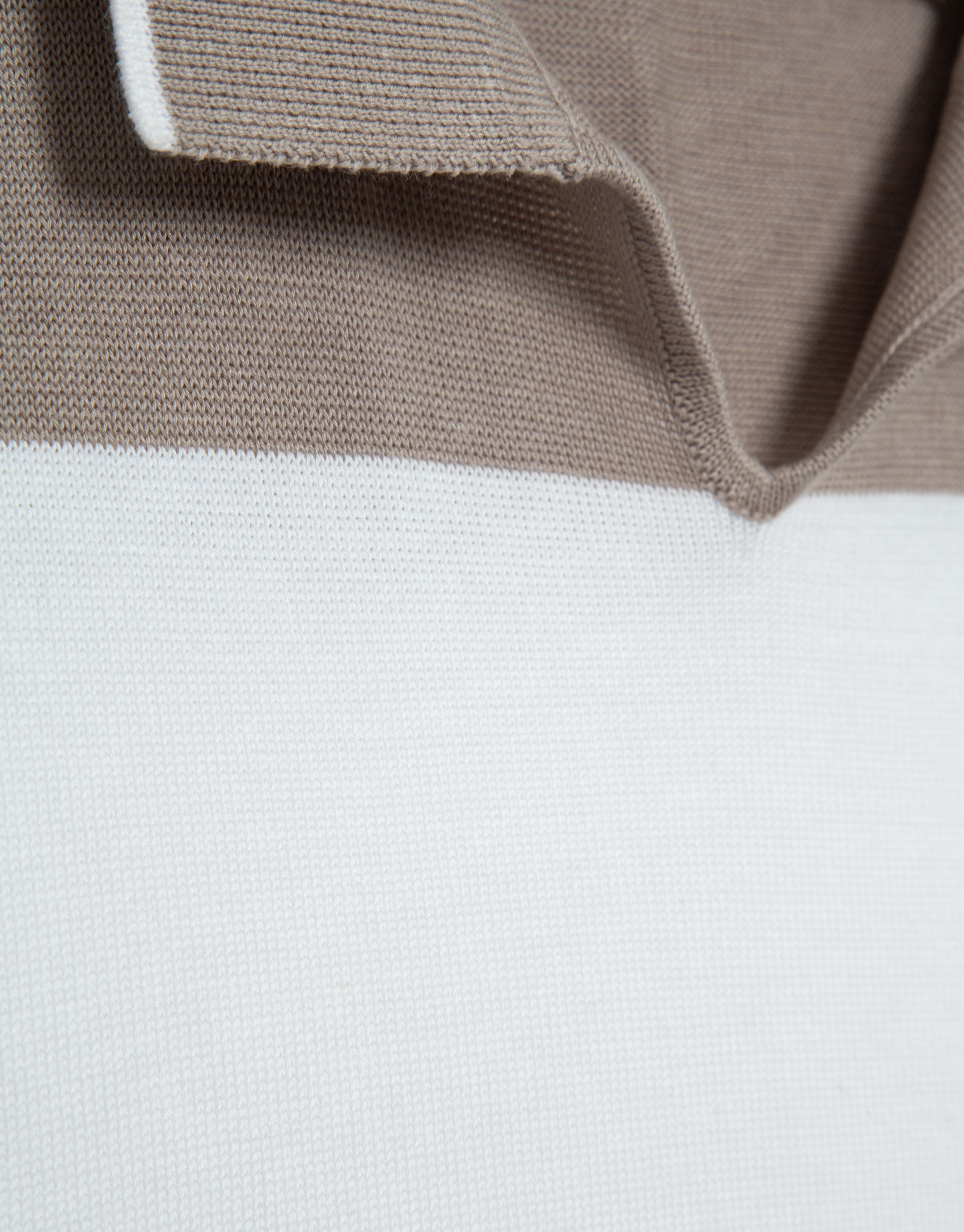 Mink blue/white striped knitted polo shirt | Roberto Verino