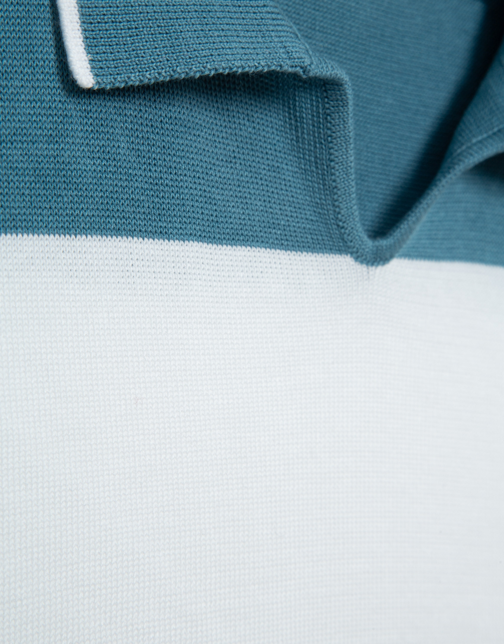 Polo tricotado rayas azul verdoso/blanco | Roberto Verino