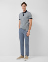 Polo jacquard mercerizado tricolor azules/blanco | Roberto Verino
