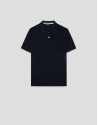 Navy structured knitted polo shirt - Man | Roberto Verino