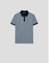 Three-colour blue/white mercerised jacquard ... | Roberto Verino