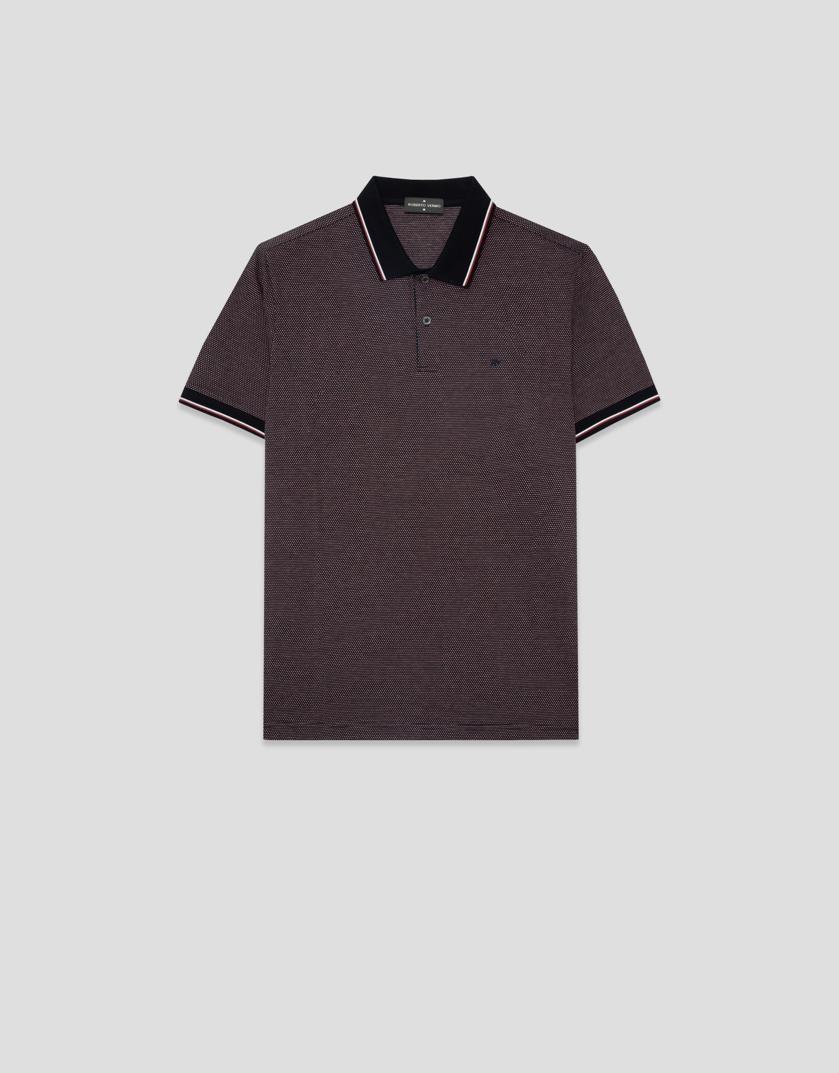 Polo jacquard mercerizado tricolor ... | Roberto Verino
