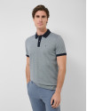 Three-colour blue/white mercerised jacquard ... | Roberto Verino