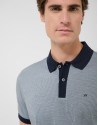 Polo jacquard mercerizado tricolor azules/blanco | Roberto Verino