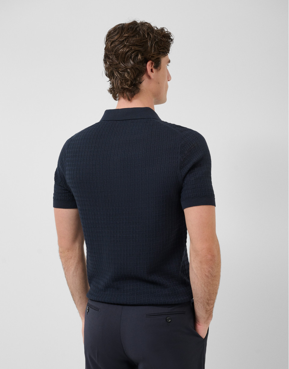 Polo tricotado estructura marino - Hombre | Roberto Verino