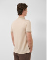 Polo jacquard mercerizado tricolor camel/blanco | Roberto Verino