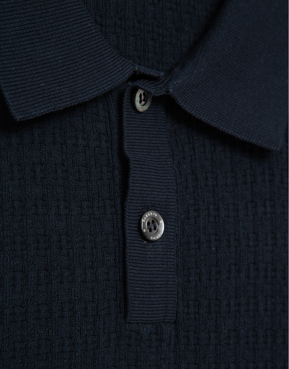 Polo tricotado estructura marino - Hombre | Roberto Verino