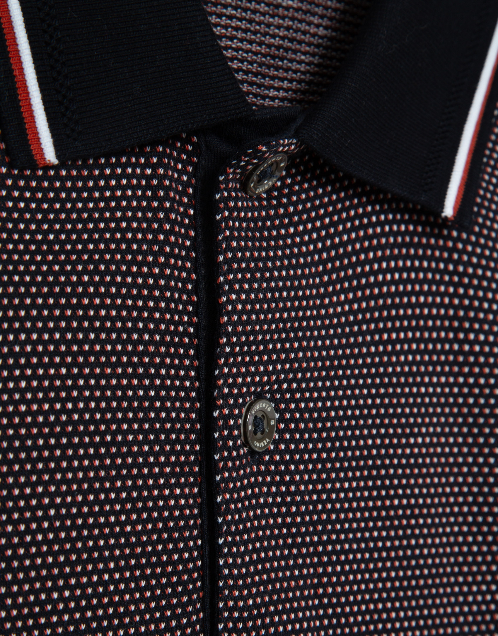 Polo jacquard mercerizado tricolor ... | Roberto Verino