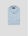 Camisa sport regular cuadros celestes con ... | Roberto Verino