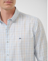 Camisa sport regular cuadros celestes con ... | Roberto Verino