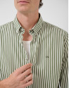 Camisa sport regular rayas blanco y caqui | Roberto Verino