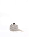 Gold and silver fabric Cova clutch bag