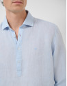 Camisa sport regular tipo polo lino celeste | Roberto Verino