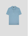 Polo tricotado lino celeste - Hombre - PV2026 | Roberto Verino