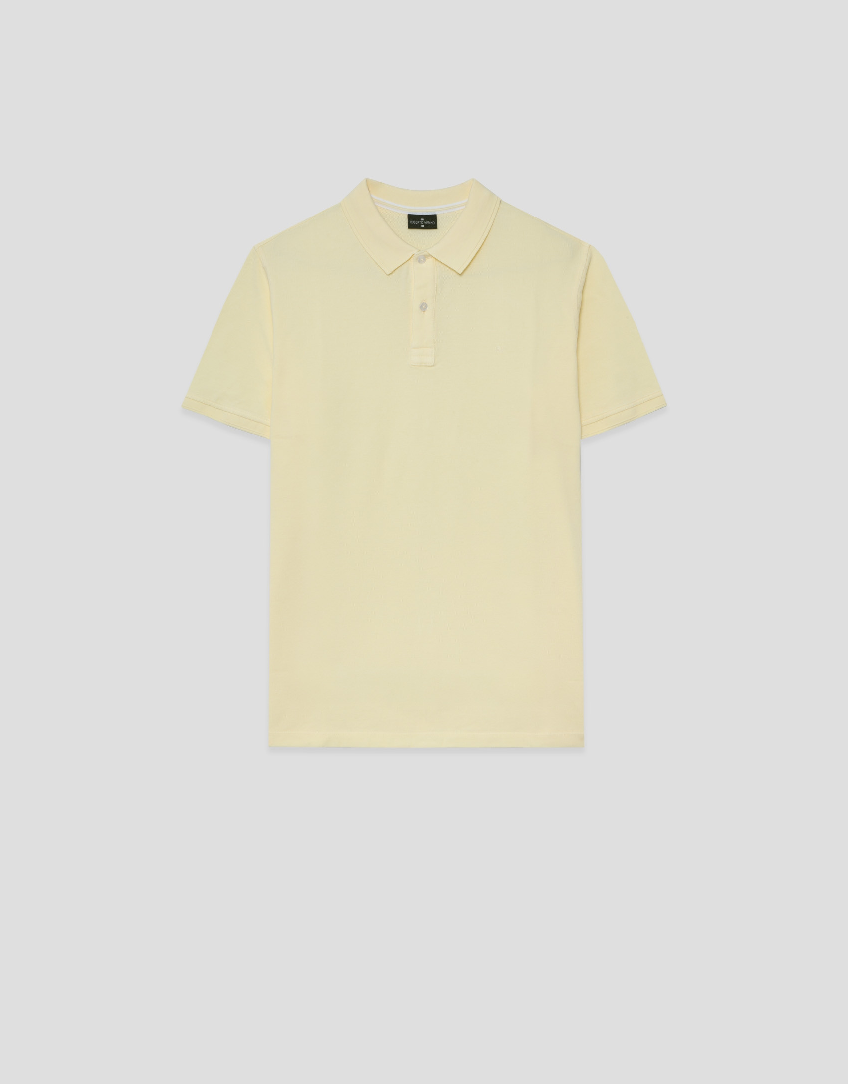 Light yellow short-sleeved piqué polo shirt | Roberto Verino