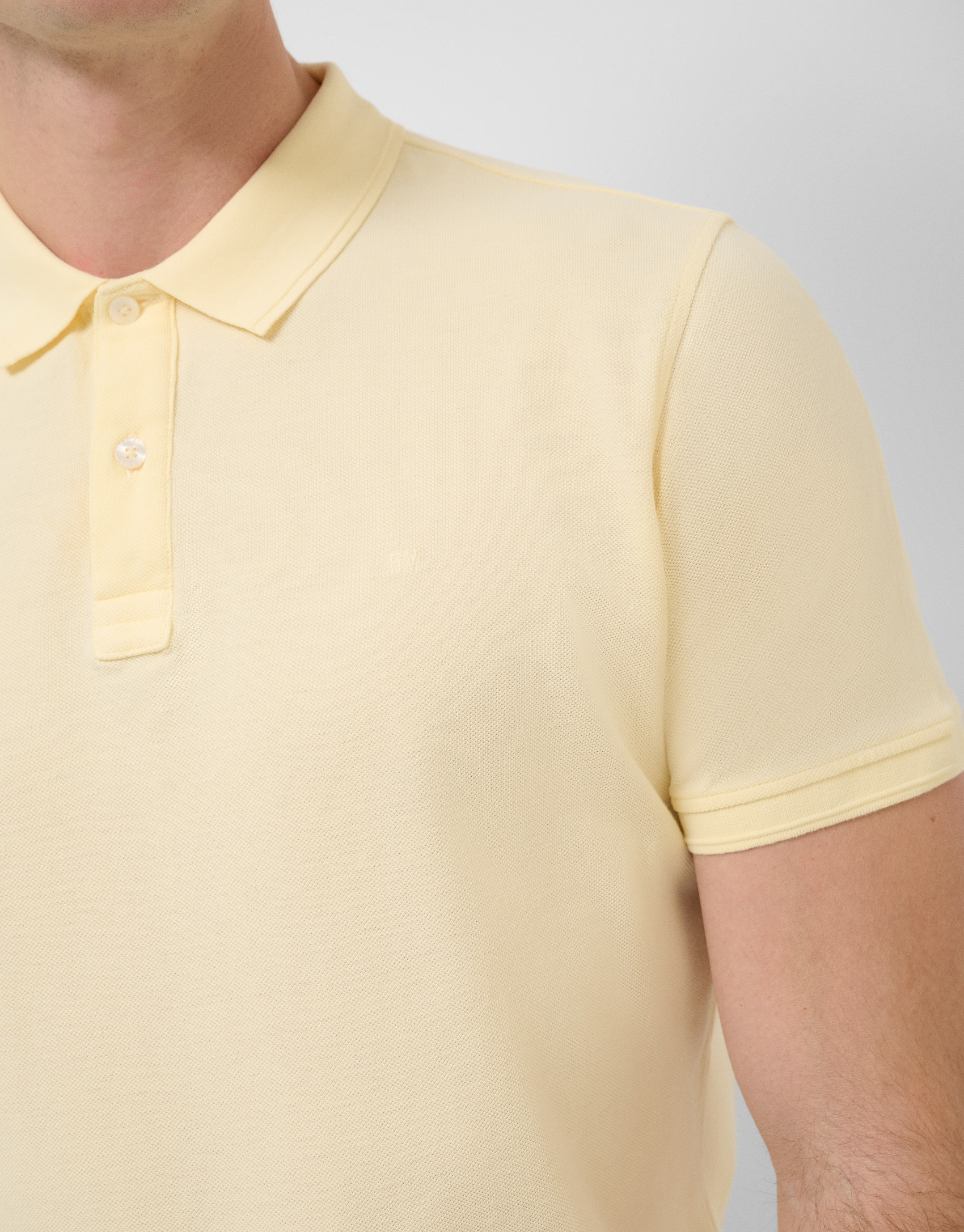 Light yellow short-sleeved piqué polo shirt | Roberto Verino