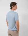 Light blue linen knitted polo shirt - Man | Roberto Verino