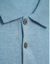 Light blue linen knitted polo shirt - Man | Roberto Verino