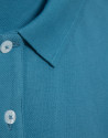 Blue-green short-sleeved piqué polo shirt | Roberto Verino