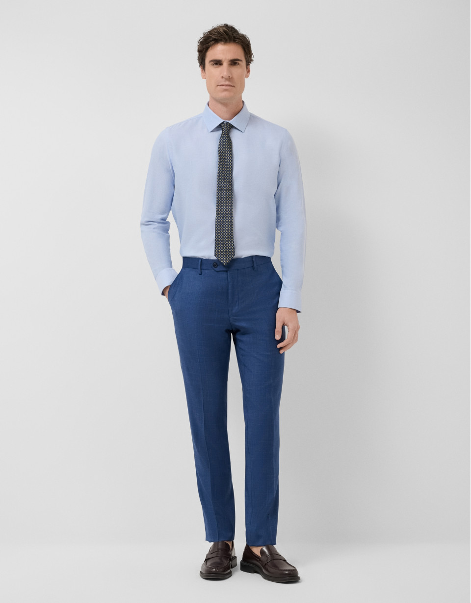 Camisa vestir microestructura celeste - Hombre | Roberto Verino
