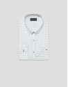 Camisa sport regular estampado geométrico caqui | Roberto Verino