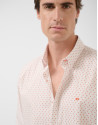 Regular fit orange geometric print casual shirt | Roberto Verino